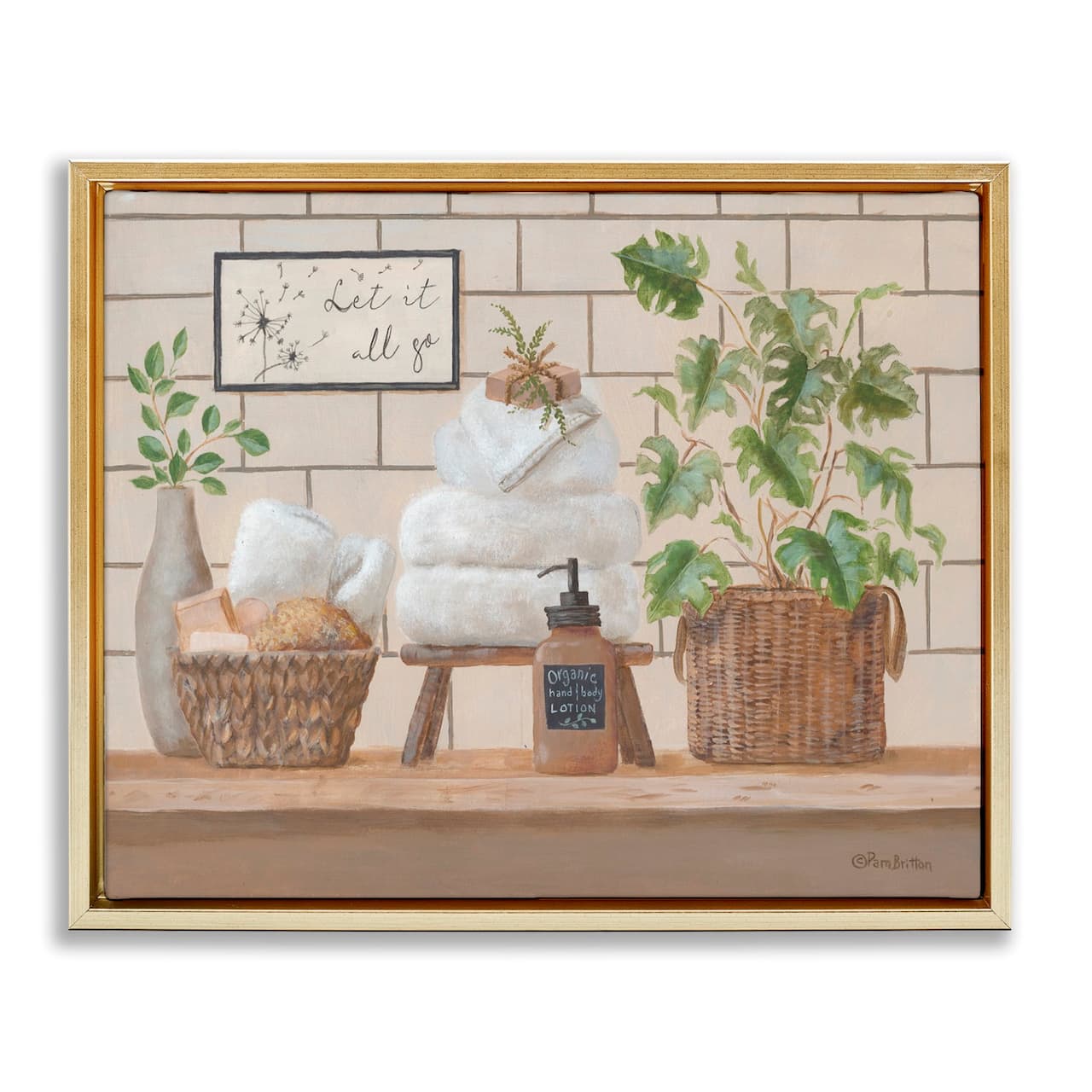 Stupell Industries Comforting Bathroom Spa Still Life Floater Framed Art
